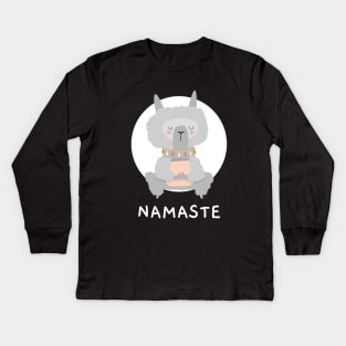 Namaste cute yoga Kids Long Sleeve T-Shirt